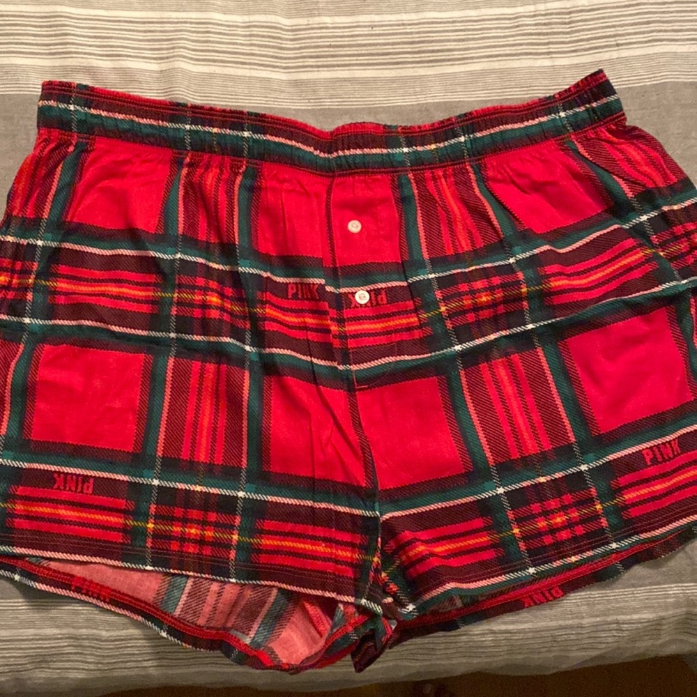 Brand new plaid PINK pajama shorts